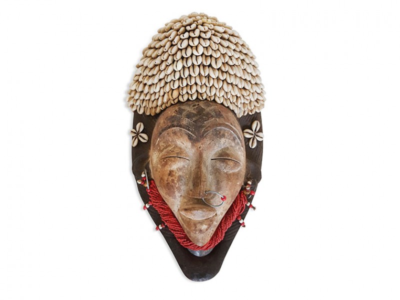 Punu Mask with Cowrie Shell Detail